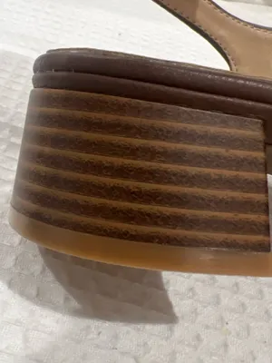 Life Stride Brown Leatherette Crisscross Block Heel Sandals thumbnail 8