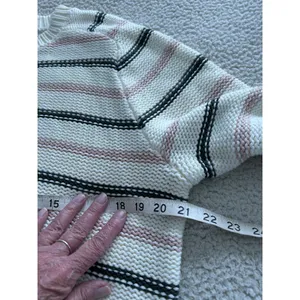 Madewell $98 Cotton Crewneck Sweater Dark Loden Stripe NT643 Size M thumbnail 12