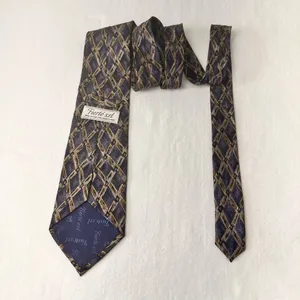 Fierte S.r.l Men's Vintage Tie Grey Multicolor Geometric Silk Handmade thumbnail 8