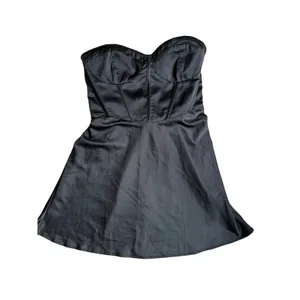 Garage Bebe Strapless Black Satin Fit & Flare Dress P/S thumbnail 2