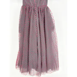 Heart Print Tulle Corset‎ Midi Dress Small Black Red Goth Coquette Prom Formal thumbnail 13