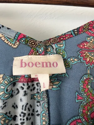 Bohemian Paisley Tiered Maxi Dress in Teal by Unknown Brand thumbnail 2