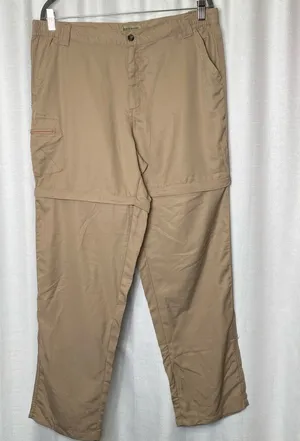 Rustic Ridge women’s tan nylon hiking pants with zip leg to make into shorts LRG thumbnail 1