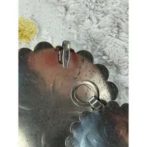 Vintage Silver Tone‎ Concho Belt Western Boho Stamped Metal Link Chain 31 Inch thumbnail 7