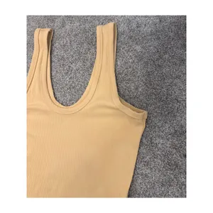 Abercrombie & Fitch SoftAF Ribbed Thong Bodysuit Butter Yellow Large thumbnail 3