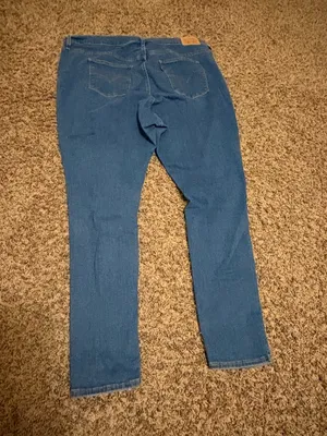 Levi's 720 High Rise Super Skinny Jeans Size 22W Medium Blue Denim Distressed thumbnail 2