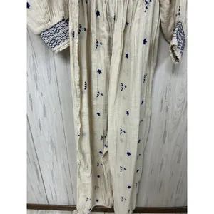 Free People Dahlia Embroidered Jumpsuit Smocked Off The Shoulder Pull-On Med NEW thumbnail 4