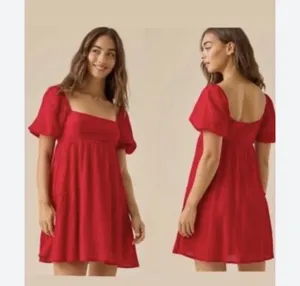 Altar'd State Marianne Mini Dress Red Women's XL New Ruffle Tiered Boho thumbnail 2