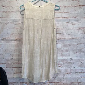 Prana Natassa Crinkle Tunic top sleeveless M v neck pockets cream pullover thumbnail 7
