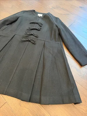 Tuckernuck Black Blair Bow Coat Dress Medium - C11-472 thumbnail 6