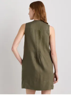 Quince 100% European Linen Sleeveless Swing Dress Bayberry Olive Size M NWOT thumbnail 11