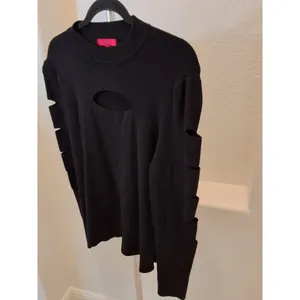 Jennifer Lopez Size XXL Womens Slash-Sleeve Mockneck Black Sweater NWOT thumbnail 3