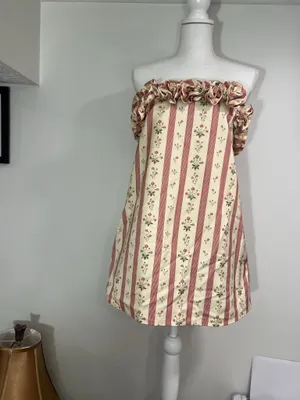 WeWoreWhat Cream and Pink strapless Floral Mini Dress size 0 NWT thumbnail 3