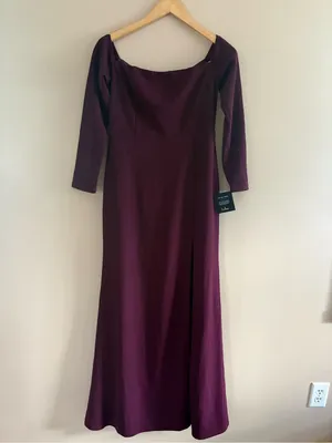 Lulus Alluring Sophistication Dark Plum Off-the-Shoulder Maxi Dress Size Large thumbnail 5