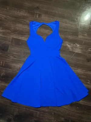 B.Darlin Blue Juniors Sweetheart A-Line Dress Size 3/4 thumbnail 2
