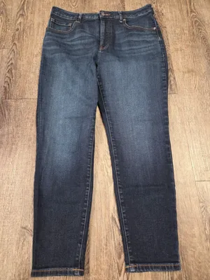 Everlane Curvy High Rise Skinny Stretch Denim Jeans Dark Wash 32 Crop thumbnail 1
