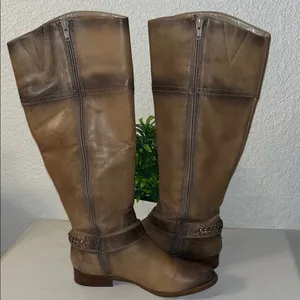 Alex Marie Tan Over the Knee Bootsus used good condition thumbnail 1