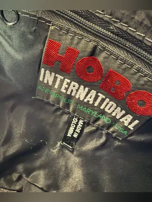 Vintage HOBO International Black Leather Large Travel Shoulder Bag Size Zip Work thumbnail 6