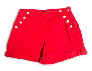 Banana Republic High Waist Cuffed 3.5 inch Sailor Shorts Red Sunset 28/6 thumbnail 1