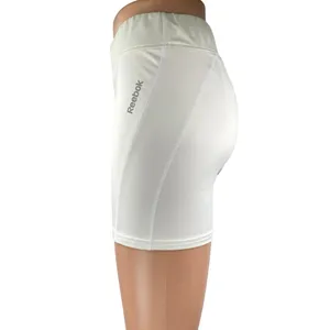 Reebok Women's White Pull On Mid Rise Yoga Workout Athletic Biker Shorts Size L thumbnail 2