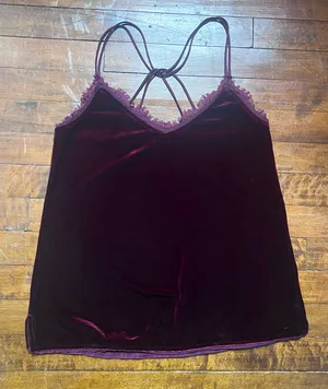 Abercrombie & Fitch Velvet Burgundy Cami Top thumbnail 3