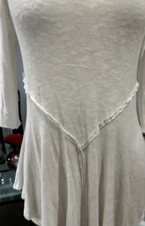 Free People Intimately Off-White with Black 3/4 Sleeve Weekend Layering Top thumbnail 5