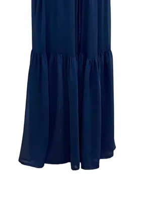 White By Vera Wang Maxi Dress Navy Blue Size 2 Wedding Special Occasion Boho thumbnail 6