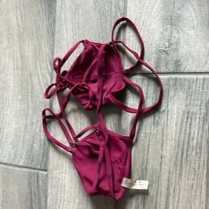 Zaful burgundy bikini set thumbnail 2