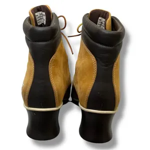 Timberland VTG Y2K wheat genuine leather lace up square toe wedge boots sz 8 thumbnail 7