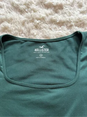 Hollister Women's Long Sleeve Square Neck Top - Dark Green thumbnail 2