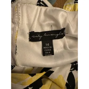 Vintage Y2K Sun Dress Yellow/White Black Trim Size14 City Triangles Party Church thumbnail 6