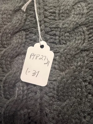 POL Men's Dark Charcoal Cable Knit Open Cardigan thumbnail 2