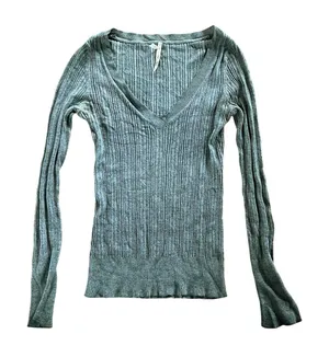 Y2K Aeropostale Ribbed V-Neck Sweater Size L thumbnail 1