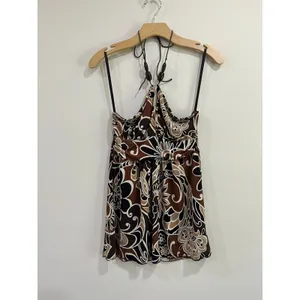 IZ Byer California Y2K Halter Top Beaded Boho Festival Size Medium‎ thumbnail 2