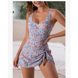 NEW Floral 1 Pc Swimdress Swimsuit Tummy Control L thumbnail 4