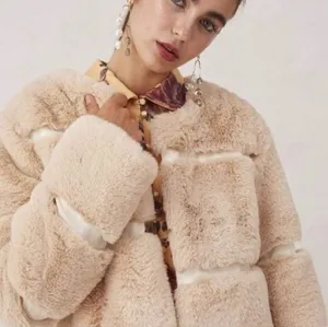 Anthropologie Keepsake the Label Ariel Faux Fur Coat Jacket in Crème Sz Med thumbnail 1
