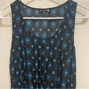 Cotton On Juniors Dress Tank Top Style M Medium Black & Blue Knee Length Midi thumbnail 2