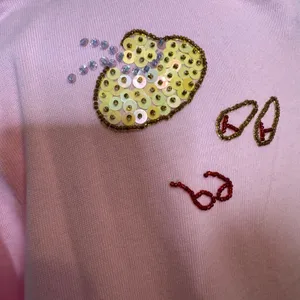 The Quacker Factory Pink Beach Beaded Flip Flop Tunic Top M QVC Coastal BFF thumbnail 6