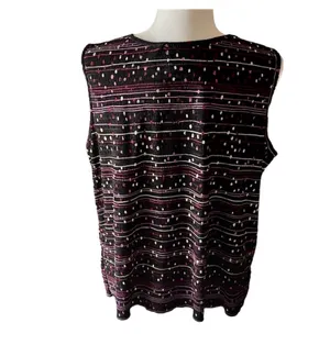 Dressbarn Purple Textured Sleeveless Tank Top 14/16 thumbnail 3