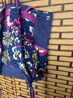 Vera Bradley Purple And Navy Backpack thumbnail 3
