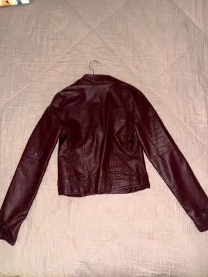Cape Juby burgundy faux leather jacket thumbnail 9