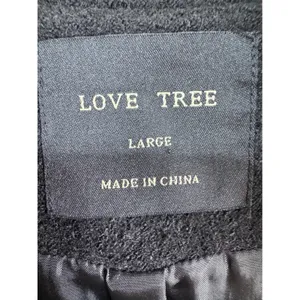 Love Tree Faux Fur Trim Biker Jacket Women Large Black‎ Moto Asymmetrical Zip thumbnail 3