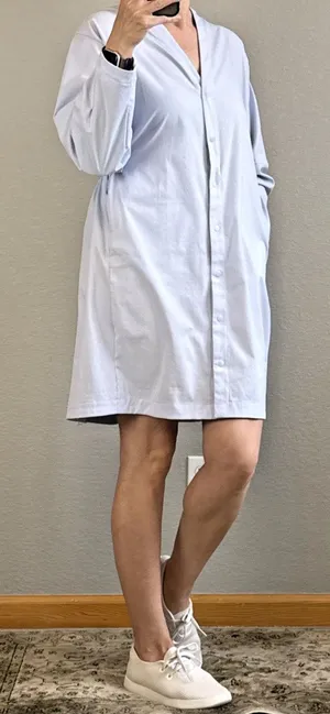 Lululemon Womens WovenAir‎ Snap Button Front Dress Size 4 Heathered Pastel Blue thumbnail 1