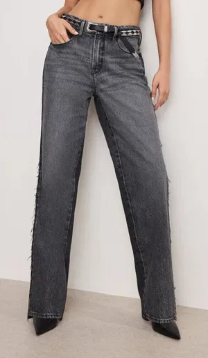 Good American Washed Black 90s Relaxed High Rise‎ Jeans thumbnail 1