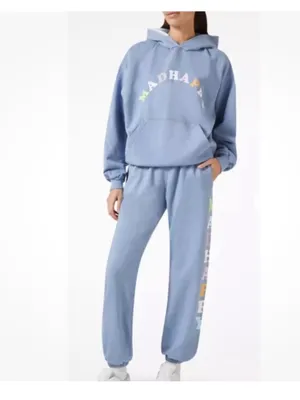 Madhappy Pastels French Terry Cotton Sweatpants Joggers High Rise Frost Blue L thumbnail 3