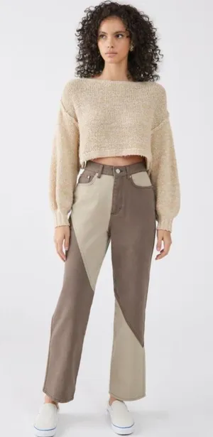 BDG Urban Outfitters Cowboy Jeans Colorblock Brown High Rise Straight Size 27 thumbnail 1