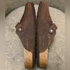Birkenstock Dark Brown Boston Oiled Leather Clogs - size 38 thumbnail 8