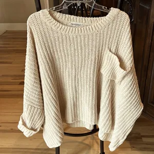 Chunky Knit Sweater Roomy Comfy Crochet Womens One Size thumbnail 8