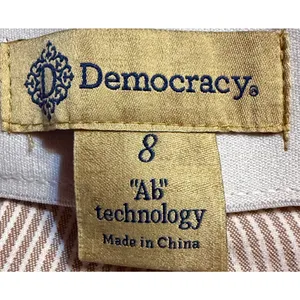 Democracy Barrel Jeans Women Size 8 White Hickory Stripe Ab Technology Cropped‎ thumbnail 5