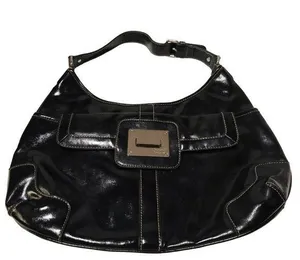 MERONA black womens shoulder bag w/zebra interior thumbnail 1